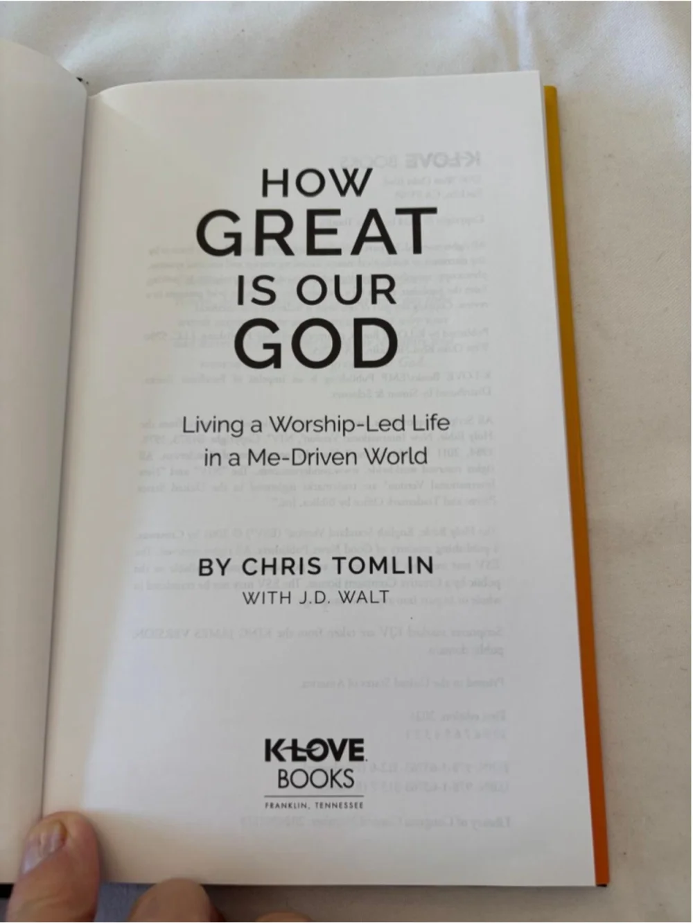 K-LOVE Books How Great Is Our God Hardcover Book Yellow Orange One Size #E91